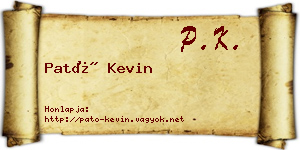 Pató Kevin névjegykártya