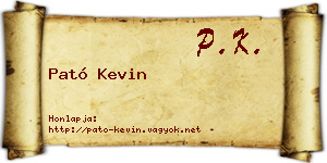 Pató Kevin névjegykártya